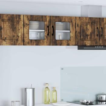 ARDEBO.de - Küchenhängeschrank mit Regal Geräucherte Eiche 80 x 31 x 40 cm