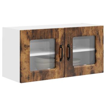 Küchenhängeschrank mit Regal Geräucherte Eiche 80 x 31 x 40 cm