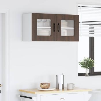 Küchenhängeschrank mit Regal Braun Eichen-Optik 80 x 31 x 40 cm