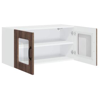 Küchenhängeschrank mit Regal Braun Eichen-Optik 80 x 31 x 40 cm
