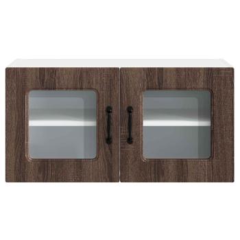 Küchenhängeschrank mit Regal Braun Eichen-Optik 80 x 31 x 40 cm