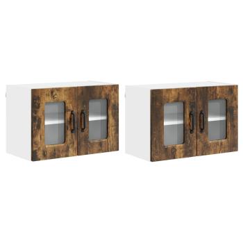 Küchenhängeschrank 2 pcs Geräucherte Eiche 60 x 31 x 40 cm