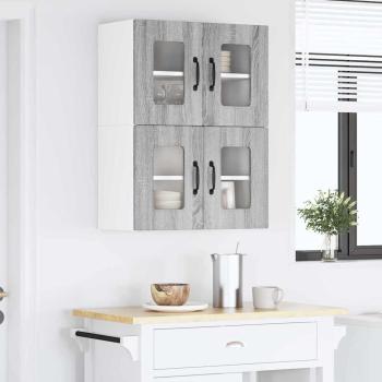 Küchenhängeschrank mit Tür 2 pcs Graues Sonoma 60 x 31 x 40 cm