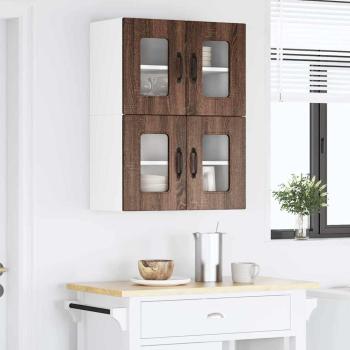 Küchenhängeschrank mit Regal Braun Eichen-Optik 60 x 31 x 40 cm