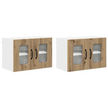 Küchenhängeschrank mit Tür 2 pcs Artisan-Eiche 60 x 31 x 40 cm