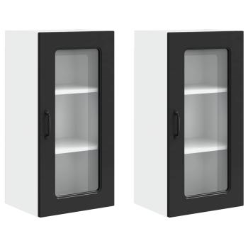 Geschirrsp?lerfront Kalmar 2 stk. Schwarz Holzwerkstoff