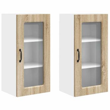 Küchenhängeschrank mit Regal 2 pcs Sonoma-Eiche 40 x 31 x 80 cm