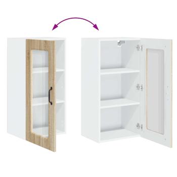 Küchenhängeschrank mit Regal 2 pcs Sonoma-Eiche 40 x 31 x 80 cm