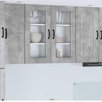 ARDEBO.de - Küchenhängeschrank mit Regal 2 pcs Beton Grau 40 x 31 x 80 cm