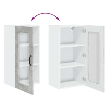 Küchenhängeschrank mit Regal 2 pcs Beton Grau 40 x 31 x 80 cm