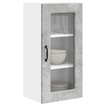 Küchenhängeschrank mit Regal 2 pcs Beton Grau 40 x 31 x 80 cm