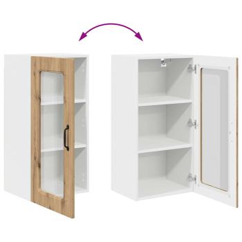 Küchenhängeschrank mit Tür 2 pcs Artisan-Eiche 40 x 31 x 80 cm