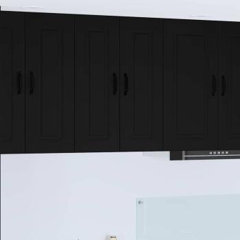 ARDEBO.de - Küchenhängeschrank Schwarz 30 x 31 x 80 cm Holzwerkstoff