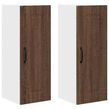 Küchenhängeschrank 2 pcs Braun Eichen-Optik 30 x 31 x 80 cm