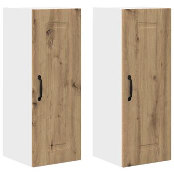 Küchenhängeschrank mit Tür 2 pcs Artisan-Eiche 30 x 31 x 80 cm