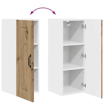 Küchenhängeschrank mit Tür 2 pcs Artisan-Eiche 30 x 31 x 80 cm