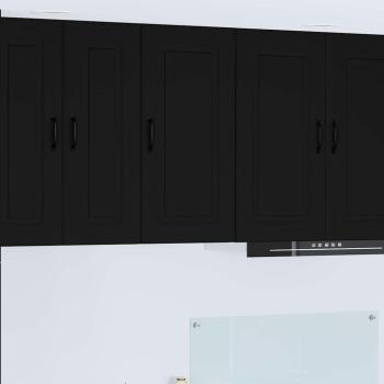 ARDEBO.de - Küchenhängeschrank Schwarz 40 x 31 x 80 cm Holzwerkstoff