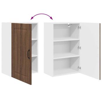 Küchenhängeschrank mit Regal Braun Eichen-Optik 50 x 31 x 80 cm