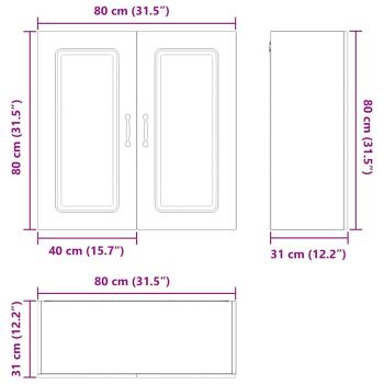 Küchenhängeschrank Beton Grau 80 x 31 x 80 cm Holzwerkstoff
