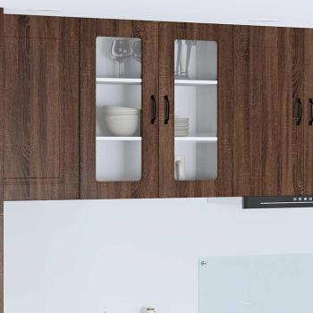 ARDEBO.de - Küchenhängeschrank mit Regal Braun Eichen-Optik 80 x 31 x 80 cm