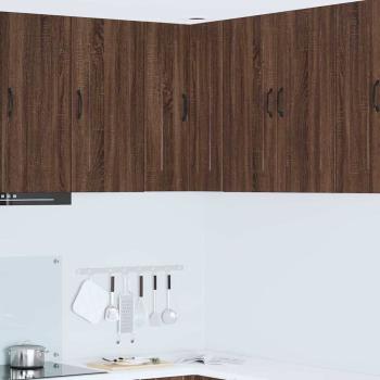 ARDEBO.de - Küchenhängeschrank mit Regal Braun Eichen-Optik 57 x 57 x 80 cm