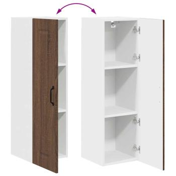Küchenhängeschrank mit Tür Braun Eichen-Optik 30 x 31 x 100 cm
