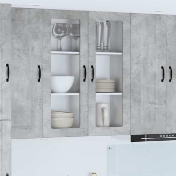 ARDEBO.de - Küchenhängeschrank Beton Grau 80 x 31 x 100 cm Holzwerkstoff