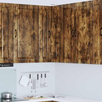 ARDEBO.de - Küchenhängeschrank mit Regal Geräucherte Eiche 57 x 57 x 100 cm