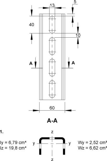Niedax HU 6040/1100 Hängestiel (HU60401100), 1106 mm