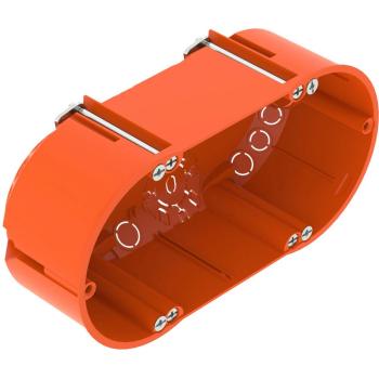 ARDEBO.de OBO Bettermann HG 47-DV Hohlwand-Gerätedose, doppelte Ausführung, 142x71mm, orange (2003822)