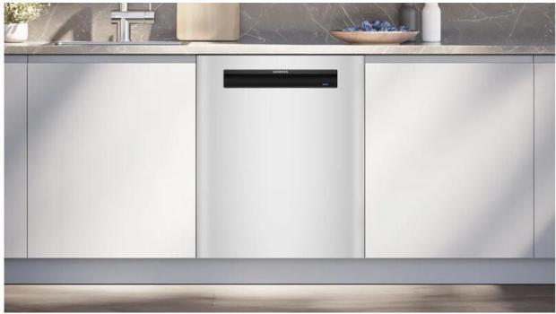 Siemens SN15EW06CS iQ500 Unterbau-Geschirrspüler, 60 cm breit, 14 Maßgedecke, Aqua Stop, varioSpeed Plus, autoOpen dry, emotionLight, Home Connect-App, weiß