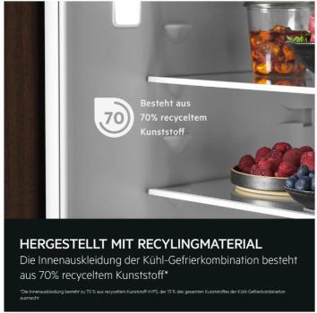 AEG OSC7C181DS 7000 GreenZone Einbau-Kühl-Gefrierkombination, Nischenhöhe 1780 mm, 249 L, TwinTech NoFrost, KI CoolAssist, Schlepptür, weiß (925555054)