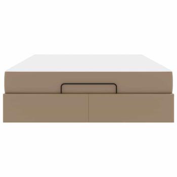 Bettgestell mit Matratze Cappuccino 140 x 190 cm Kunstleder