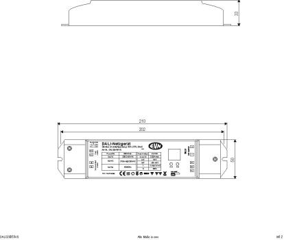 EVN DALI Dimmer-Empfänger inkl. Netzgerät, 200-240V/AC, Output: 2,08A - 24V/DC, 0,1-50W (DALD24050VS)