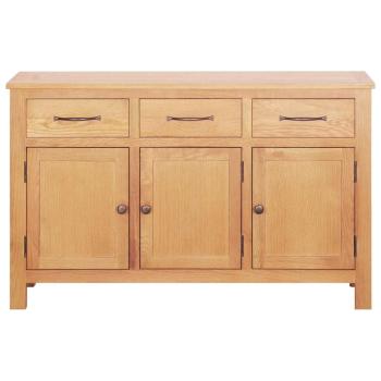 Sideboard Braun 112 x 33,5 x 70 cm Massivholz Eiche