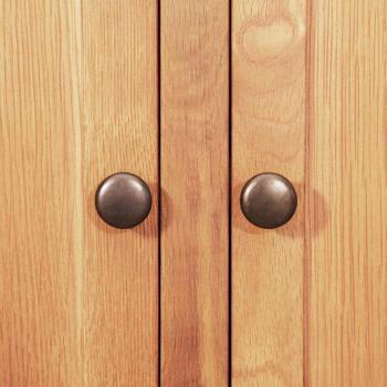 Sideboard Braun 112 x 33,5 x 70 cm Massivholz Eiche