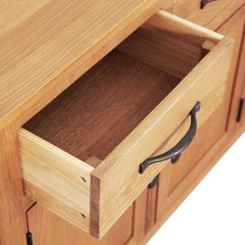 Sideboard Braun 112 x 33,5 x 70 cm Massivholz Eiche