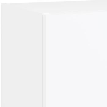 4-tlg. Wohnwand mit LED-Beleuchtung Weiß Holzwerkstoff