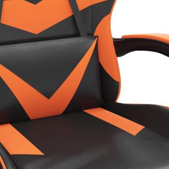 Gaming-Stuhl Drehbar Schwarz und Orange Kunstleder