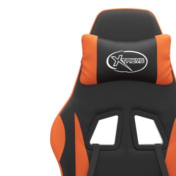 Gaming-Stuhl mit Fußstütze Drehbar Schwarz & Orange Kunstleder