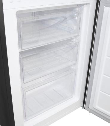 Exquisit KGC265-70-040D Stand Kühl-Gefrierkombination, 54,5 cm breit, 262 L, LED-Beleuchtung, inoxlook-az