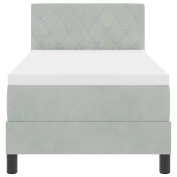 Boxspringbett mit Matratze Hellgrau 80 x 200 cm Samt