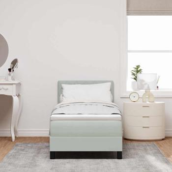 Boxspringbett mit Matratze Hellgrau 80 x 200 cm Samt