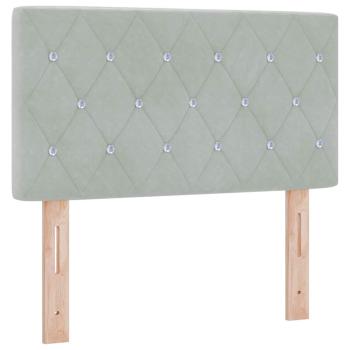 Boxspringbett mit Matratze Hellgrau 80 x 200 cm Samt