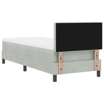 Boxspringbett mit Matratze Hellgrau 80 x 200 cm Samt