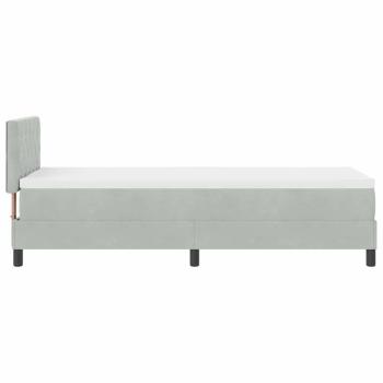 Boxspringbett mit Matratze Hellgrau 80 x 200 cm Samt