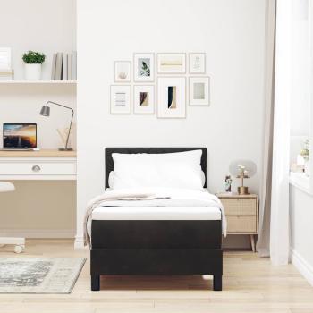 Boxspringbett mit Matratze Schwarz 80 x 200 cm Stoff
