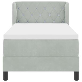 Boxspringbett mit Matratze Dunkelgrau 80x200 cm Samt Hellgrau