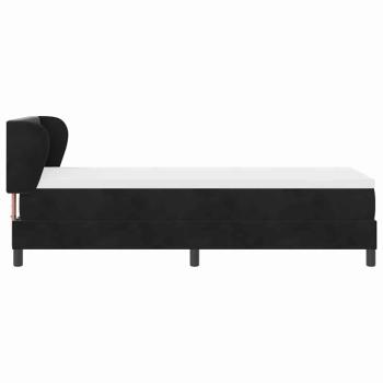 Boxspringbett mit Matratze Dunkelgrau 80x200 cm Samt Schwarz