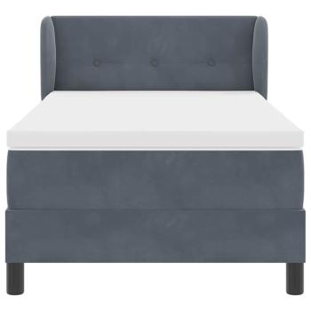 Boxspringbett mit Matratze Dunkelgrau 80x200 cm Samt Dunkelgrau